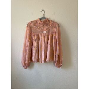 NWT French connection puff sleeves ruffle detail‎ blouse size x small